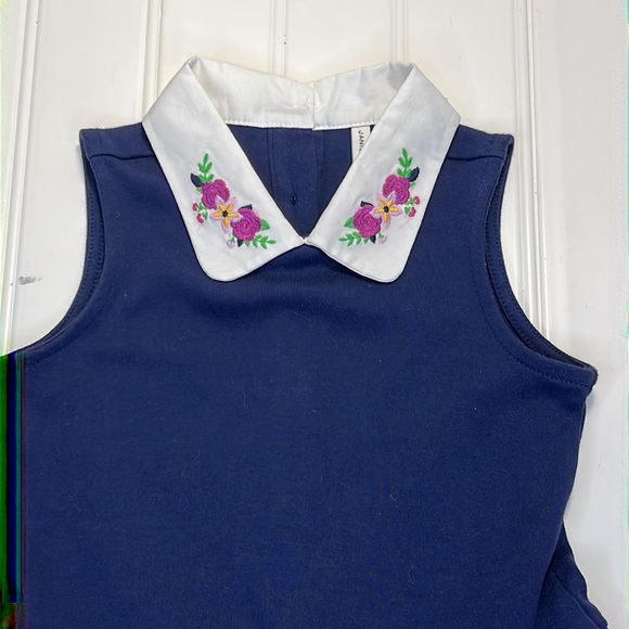 Janie and Jack Navy Sleeveless Smock Top 2T - Picture 2 of 10